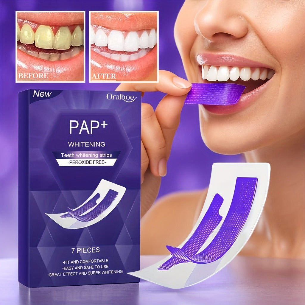 GlowDent Purple Whitening Strips – Instant Brightening, Peroxide-Free